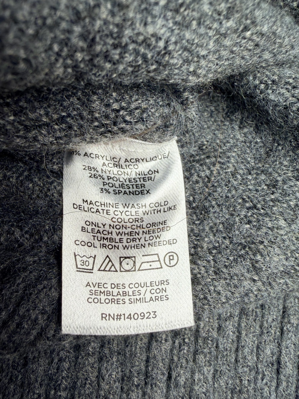 LOFT Women’s Petite S Gray Wool Blend Mock Neck Sweater Pullover - Picture 5 of 7